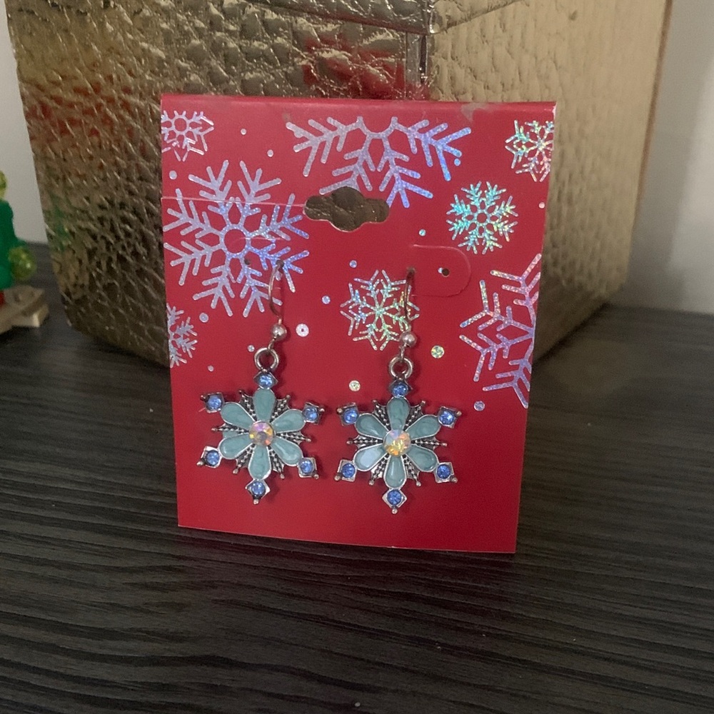 Kohl's Elegant Snowflake Earrings with Blue and Silver